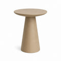 Table d'appoint ronde beige en MDF plaqué chêne Ø 50 cm hauteur 60 cm