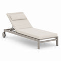Bain de soleil à roulettes gris et beige en aluminium avec coussin polyester 200 x 70 x 35 cm